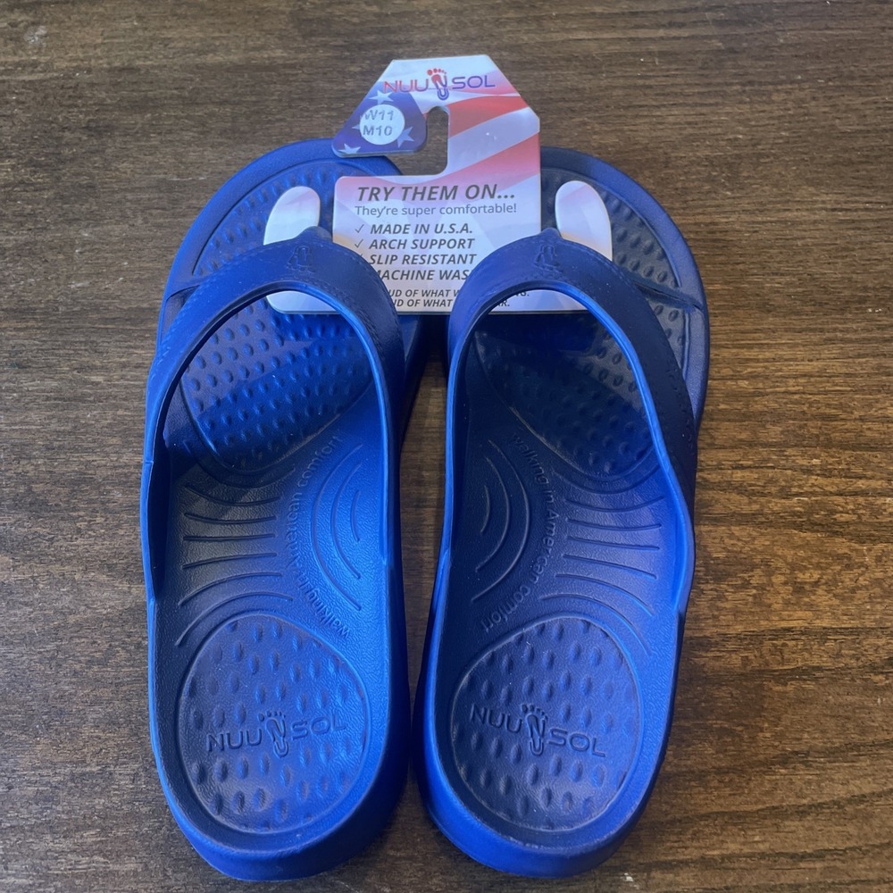 NuuSol Cascade Blue Springs W 11 M 10 Flip Flops USA MADE